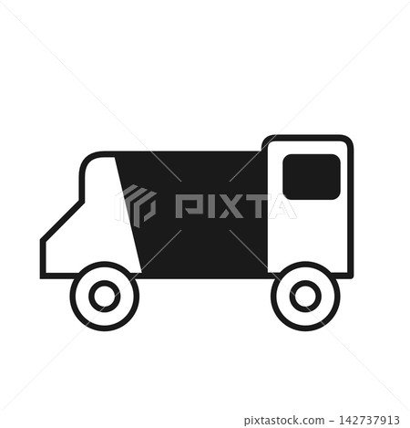 垃圾車輪廓圖標 垃圾車輪廓圖標 142737913