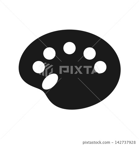 Silhouette icon of a paint palette (art supplies) Silhouette icon of a paint palette (art supplies) 142737928