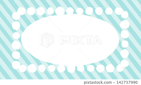 Light blue frame with diagonal stripes and fan-shaped cutouts [Wide] 142737990