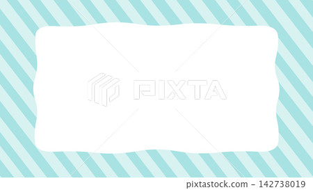 Light blue frame with diagonal stripes and a hand-drawn style design [Wide] 142738019