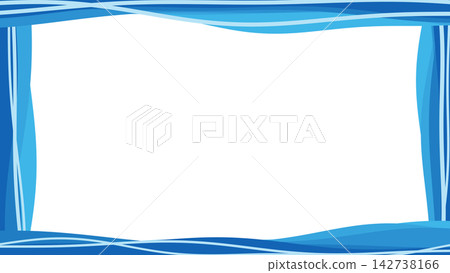 A vibrant blue band frame with gentle waves flowing in all directions [Wide] 142738166