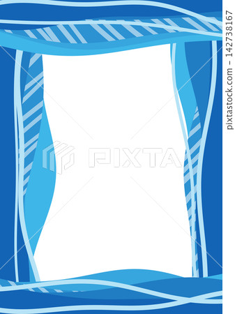 A vibrant blue band frame with gentle waves and diagonal lines flowing in all directions [Vertical] 142738167
