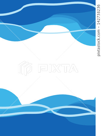 A vibrant blue band frame with sharp, flowing waves [vertical] 142738236