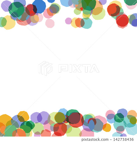 A square frame with large confetti particles gently fluttering up and down. A square frame with large confetti particles gently fluttering up and down. 142738436