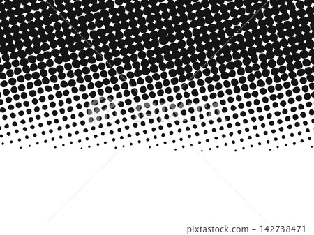 Monochrome background with halftone dots at the bottom [landscape orientation] 142738471