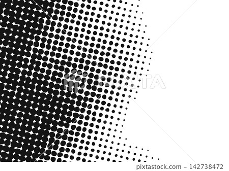 Monochrome background with halftone dots extending to the right [landscape orientation] 142738472