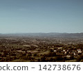 highly detailed aerial city view with crossroads, roads, houses, parks and parking lots 142738676