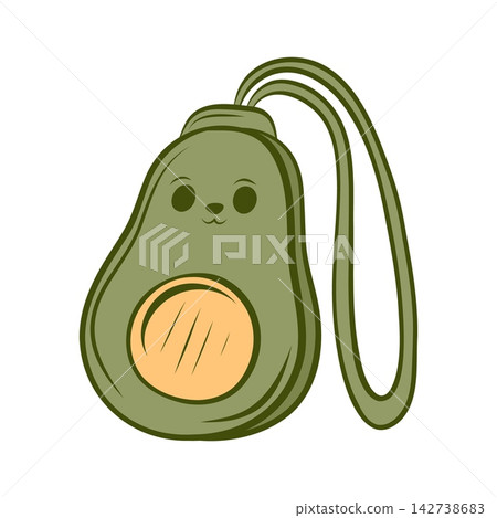 Vector illustration of an avocado hand warmer with strap Vector illustration of an avocado hand warmer with strap 142738683