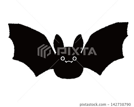 Halloween bat illustration with face Halloween bat illustration with face 142738790