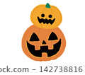 Cute Halloween illustration set of parent and child pumpkins 142738816