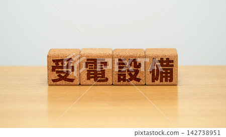 標示「電力接收設備」字樣的木塊 標示「電力接收設備」字樣的木塊 142738951