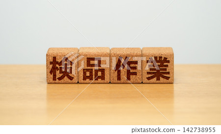 標示「檢查工作」的木塊 142738955
