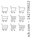 Minimalist Shopping Cart Icon Set Illustration 142739022