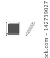 Minimalist Illustration of a Notebook and Writing Pencil 142739027