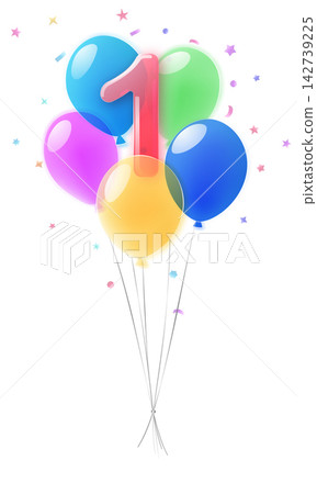 First birthday celebration graphic. First birthday celebration graphic. 142739225