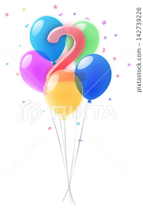 Birthday number two illustration. 142739226