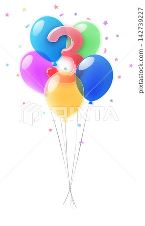 3th birthday party decoration. 3th birthday party decoration. 142739227