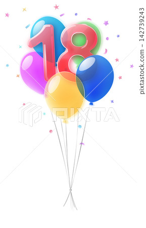 Eighteen birthday party graphic. Eighteen birthday party graphic. 142739243