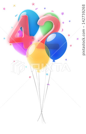 42 years birthday graphic design element. 42 years birthday graphic design element. 142739268