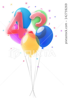 Birthday celebration design with balloons and confetti. Birthday celebration design with balloons and confetti. 142739269