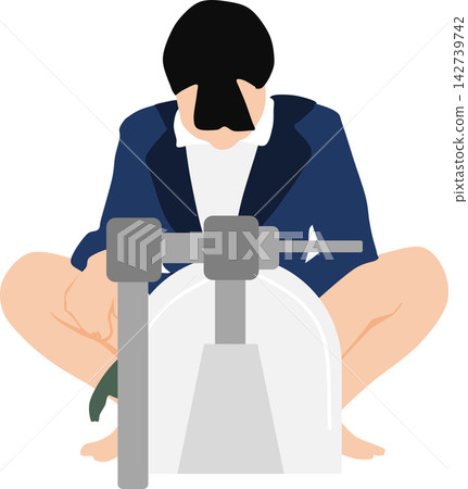 一幅女性上廁所的插圖 一幅女性上廁所的插圖 142739742