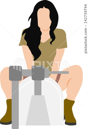 一幅女性上廁所的插圖 142739744