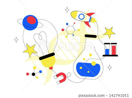 World Science Day Vector Illustration Featuring Scientific Research, Laboratory Experiments, Technology, Education, Discovery, and Innovation Concept World Science Day Vector Illustration Featuring Scientific Research, Laboratory Experiments, Technology, Education, Discovery, and Innovation Concept 142741051