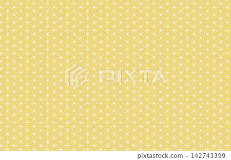 無縫日式圖案背景，麻葉圖案（米色配白色） 142743399