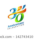 30th anniversary celebration logo design. Vector illustration 142743410