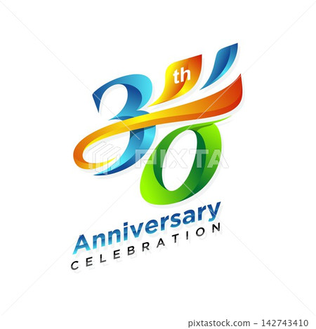 30th anniversary celebration logo design. Vector illustration 30th anniversary celebration logo design. Vector illustration 142743410