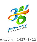 36th anniversary celebration logo design. Vector illustration 142743412