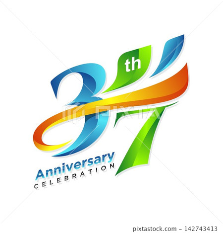 37th anniversary celebration logo design37th anniversary celebration logo design. Vector illustration 37th anniversary celebration logo design37th anniversary celebration logo design. Vector illustration 142743413