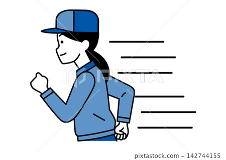 一名身穿背帶褲的女子衝向現場。 142744155