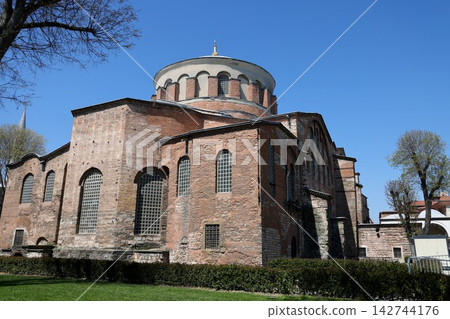 Hagia Irene Cathedral in Istanbul and the blue sky 142744176