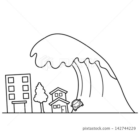 海嘯圖標 海嘯圖標 142744229