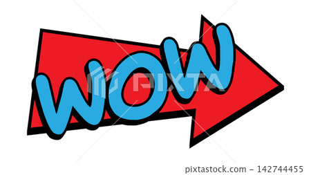 WOW Comic Book Pop Art Arrow Banner Graphic WOW Comic Book Pop Art Arrow Banner Graphic 142744455
