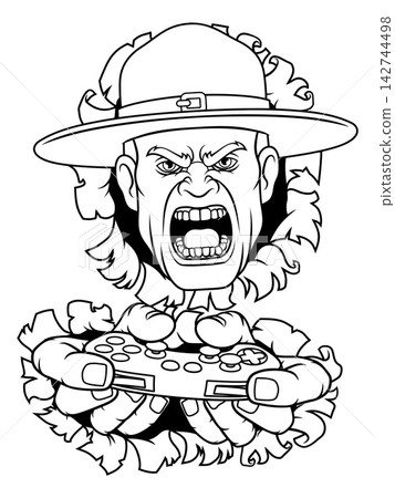 Drill Instructor Sergeant Bootcamp Gamer Mascot Drill Instructor Sergeant Bootcamp Gamer Mascot 142744498