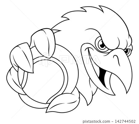 Eagle Falcon Hawk Raven Crow Tennis Ball Mascot Eagle Falcon Hawk Raven Crow Tennis Ball Mascot 142744502