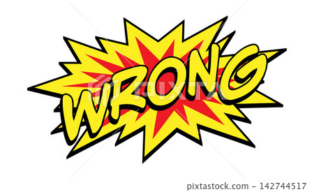 WRONG Comic Book Pop Art Explosion Burst Graphic WRONG Comic Book Pop Art Explosion Burst Graphic 142744517