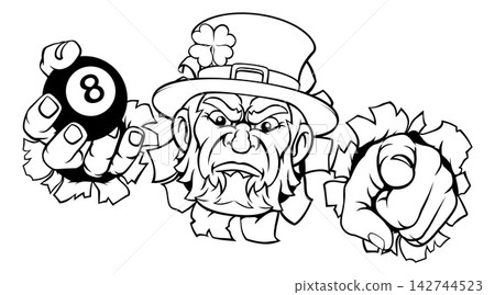 Leprechaun Celtic Irish Billiards Pool Ball Mascot 142744523