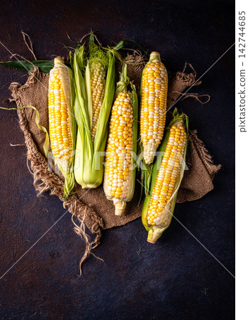 Raw uncooked fresh corn. Healthy food Raw uncooked fresh corn. Healthy food 142744685