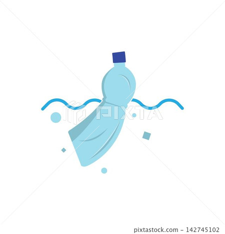 Ocean plastic pollution vector logo icon Ocean plastic pollution vector logo icon 142745102