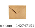 Closed brown craft paper envelope isolated on a white background. Mail, correspondence, and message concept 142747151