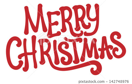 Merry Christmas Text Words Typography Design 142748976