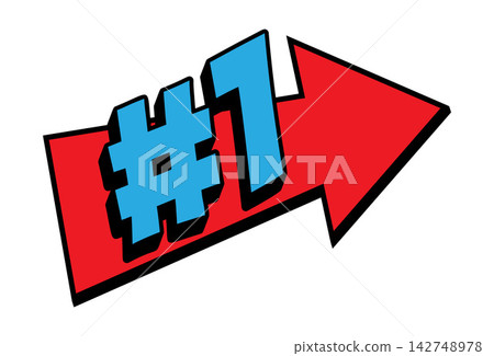 Number One Comic Book Pop Art Arrow Graphic 142748978
