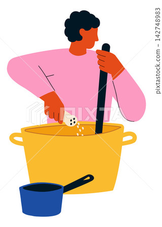 Cooking Soup Kitchen Food Editorial Concept Cooking Soup Kitchen Food Editorial Concept 142748983