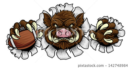 Boar Wild Hog Razorback Warthog Football Mascot Boar Wild Hog Razorback Warthog Football Mascot 142748984