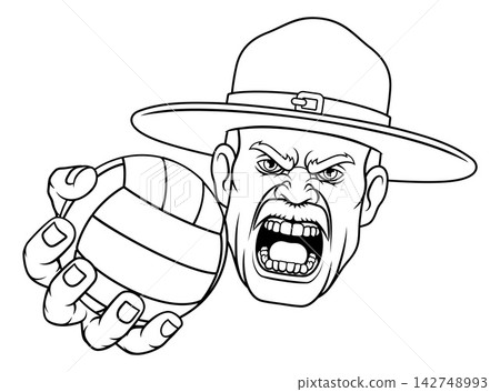 Drill Instructor Sergeant Volleyball Sports Mascot Drill Instructor Sergeant Volleyball Sports Mascot 142748993