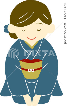 A woman in a kimono A woman in a kimono 142749370