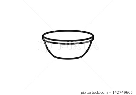 碗和桶的線條藝術圖標 碗和桶的線條藝術圖標 142749605
